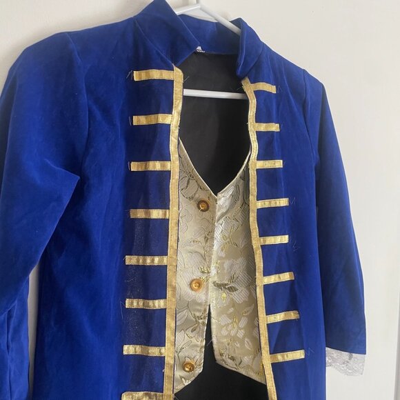 Boys Blue Regal Prince Costume Jacket with Vest - Picture 5 of 14